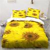 Набор постельного белья с 3D-принтом подсолнухов, трехпредметный комплект с цветочным узором, украшение для гостиной, спальни, дома, наволочка, пододеяльник, подарок