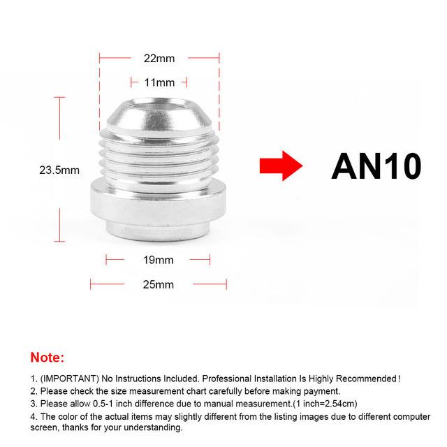 CNSPEED AN6 AN8 AN10 AN12 AN16 AN20 Aluminum Nitrous Hose Fitting Male Billet Straight Male Weld Fitting Adapter Weld Bung