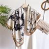 New 90cm Abstract Plants Print Square Silk Feeling Twill Scarf Women Spring Hair Band Hijab Foulard Neckerchief Shawl Wraps 2025