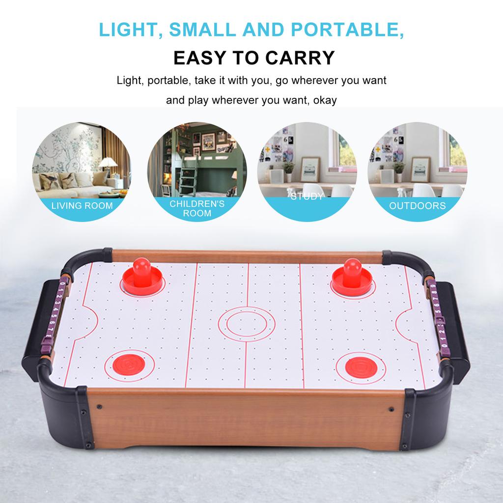 Indoor Playing Game Wood Small Table Air Hockey Game Desktop Air Hockey Board Game for 2 Player Home and Outdoor Game