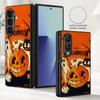 Чехол-фонарь из тыквы с привидением на Хэллоуин для Samsung Galaxy Z Fold 8 Ultra 7 6 5 4 Z Fold8 Fold7 Fold6 Fold5 Гибридная кожаная накладка с жестким бампером из поликарбоната