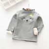 Girls Plus Fleece Sweater Bottoming Shirt Autumn and Winter Round Neck Cute All-match Warm Shirt