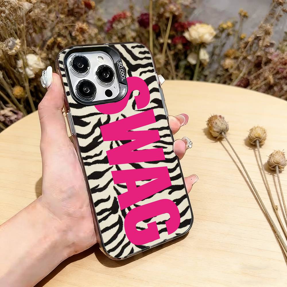 Роскошный чехол для телефона в стиле Y2K SWAG для iPhone 17,16,15,14,13,12,11 Plus,Pro Max,XS, Цветной серебристый чехол для телефона Funda Cover