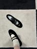 Retro Triangular Buckle Leather Mary Jane Single Shoes Women's One-word Buckle Flats Soft-soled Ladyshoes Small Leather Shoes