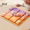 Easy Clean Table Mat Fidget Trading Board Mat, Non-Slip Rubber 18" x 16" Portable Interactive Social Games with Accept Add Reject Markers for