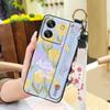 Protective Anti-dust Phone Case For Blackview Wave 6C Kickstand Ring Lanyard Soft Case Phone Holder Anti-knock Flower