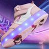 28-40 Children's Lights Sports Shoes Rubbing Shoes Solid Magic Patch Can Charging Double-row Four-wheel Slide Shoes
