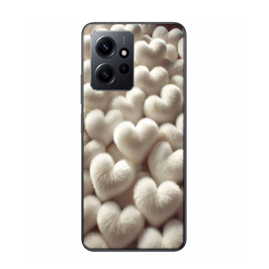 Furry Heart Phone Case For Redmi Note 14 15 Pro 5G 13 12 Pro Plus 11 11T 11E 11S 10 Pro 10S 9 9S Cover Cell Clear TPU Capa Compa