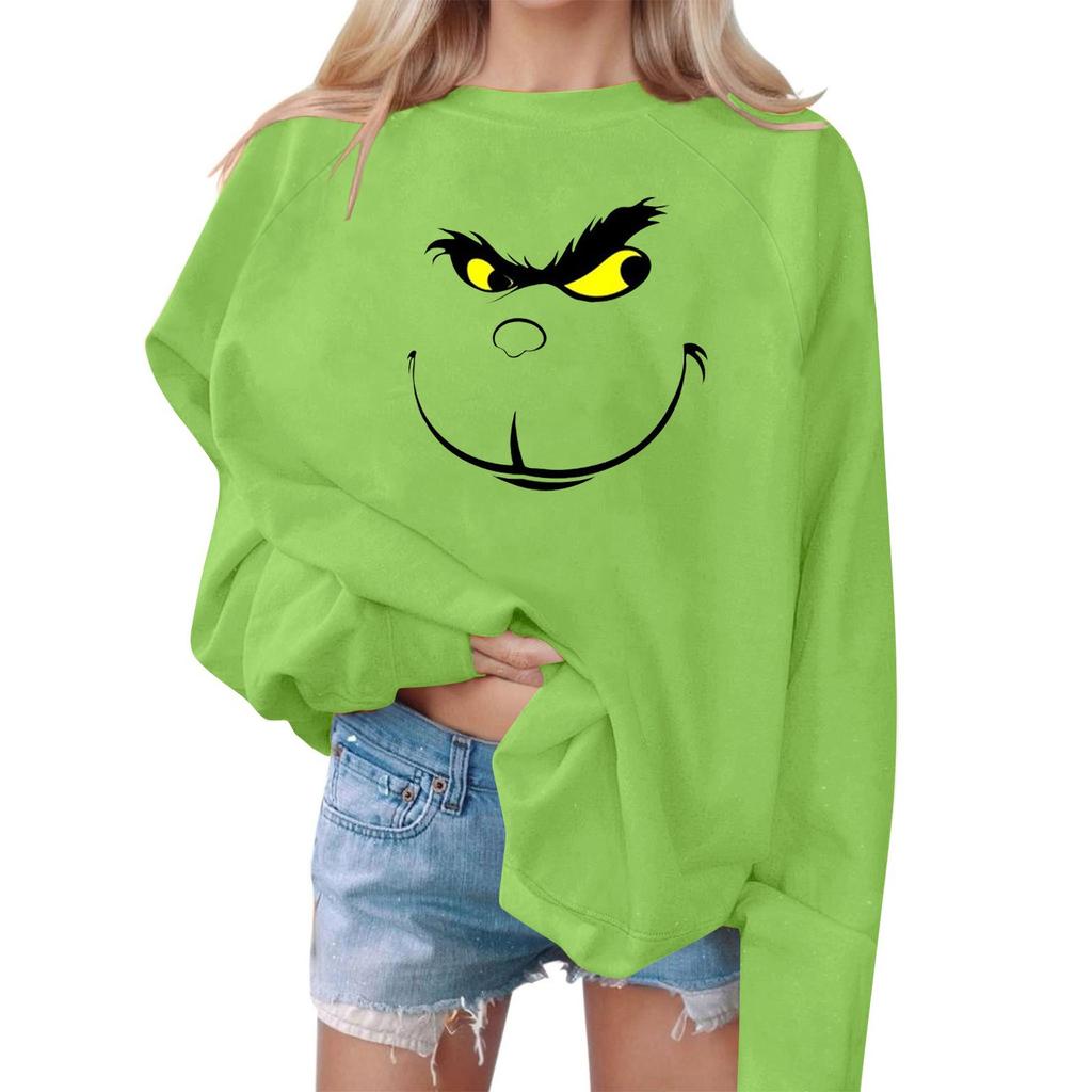 Женский повседневный и модный свитер с круглым вырезом, свободный свитер с круглым вырезом и принтом