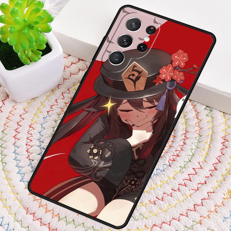 Cartoon Hu Tao Genshin Impact Phone Case for Samsung Galaxy note 10 pro S26 Ultra S23 S24 FE S25 S21 S22 PLUS shockproof Cove