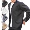 Мужское весеннее пальто с длинным рукавом, однотонное, с отложным воротником, накладным карманом, свободный мягкий дышащий кардиган, однобортная мужская рубашка