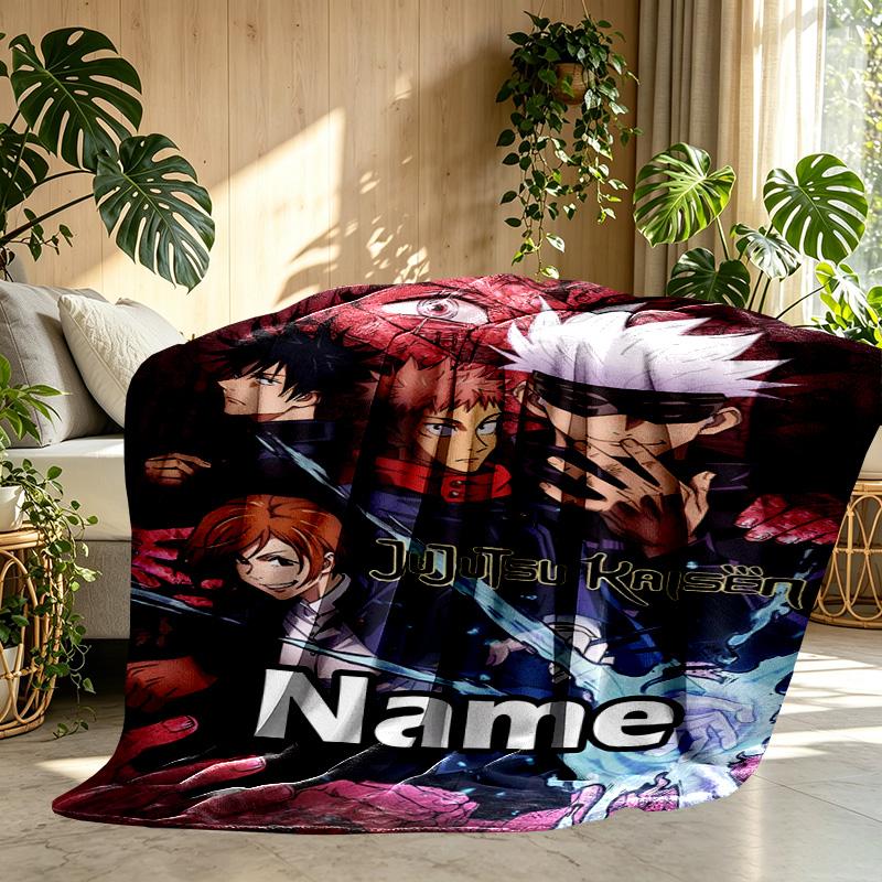 Custom Name Personalized Jujutsu Kaisen Print Blanket, Home Decor, Bedroom, Sofa, Camping, Couch, Gifts for Birthday ChristmasEnthusiasts