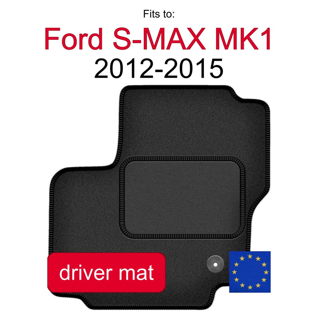Velour Car Floor Mat For Driver, Ford Galaxy Mk2 Minivan (2012-2015)