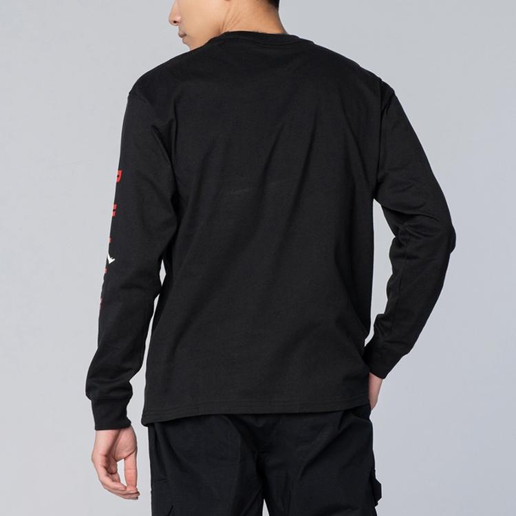 Jordan NBA Courtside Chicago Bulls Crew Neck Long Sleeve Print T-Shirt Men Tops Black DA6527-010