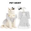 Pet Dress Flying Sleeve Ruffles Printed French Style Lace with Hair Pin Dot