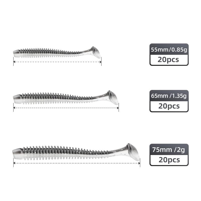 MEREDITH Рыболовные приманки с качающимся ударом 55 мм, 65 мм, 75 мм, мягкие приманки для рыбалки, морская рыбалка, Leurre Souple, силиконовые приманки, приманка