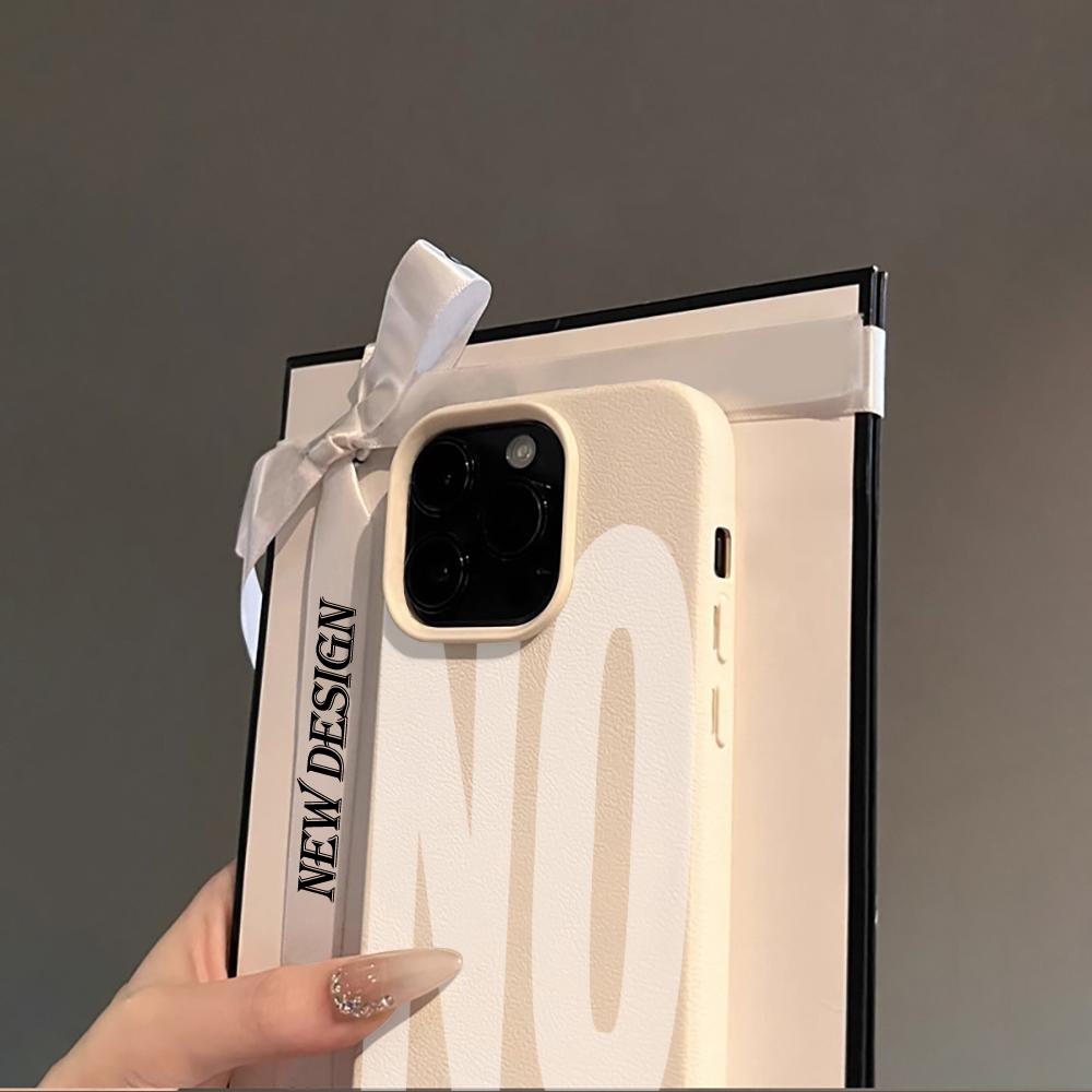 Чехол с дизайном "Да и Нет" для пары для iPhone 17 Air 16 15 14 13 12 11 Pro Max Plus X Мягкий защитный чехол с текстурой личи, ударопрочный