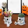 Ведро для собаки с привидениями на Хэллоуин, жуткий призрачный горшок, цветочный горшок, праздничная миска для сладостей, украшение для сада в помещении и на открытом воздухе, орнамент