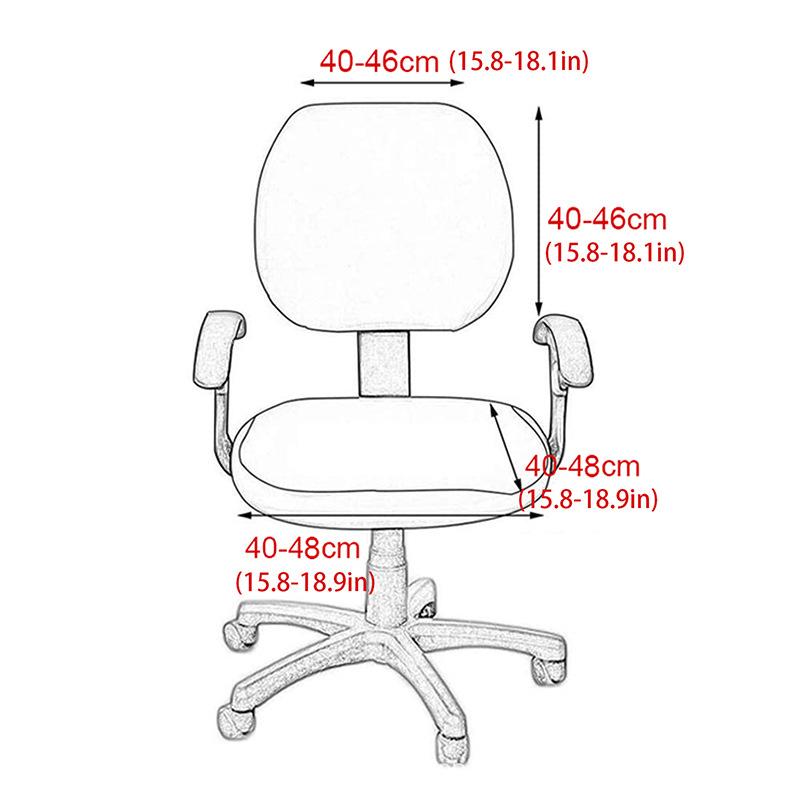 Two Piece Stretchable Computer Chair Cover Washable Executive Office Chair Protector Slipcover