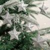 6pcs Trumpet Glitter Five-pointed Star Pendant Christmas Five Pointed Star Pendant