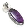 Natural Purpurite Gemstone 925 Sterling Silver Jewelry Pendant 2.40" w1A71