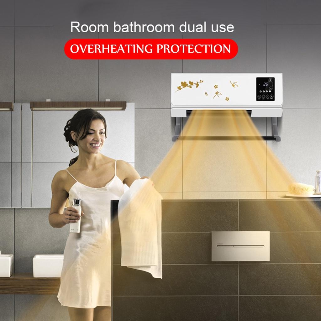 Новый настенный обогреватель 2000 Вт, кондиционер, тепловентилятор для дома, зимней комнаты, одежда для ванной комнаты, сухой кондиционер с дистанционным управлением, 2-в-1