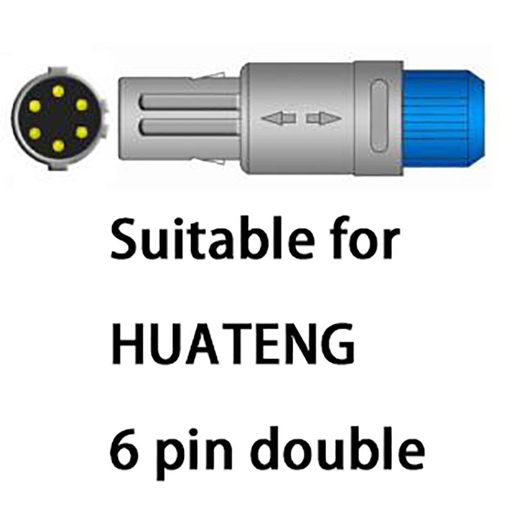 Совместим с 6-контактным двухслотовым монитором пациента HUATENG, многоразовым датчиком зонда SPO2, датчиком пальца SPO2, мониторингом данных насыщения крови кислородом