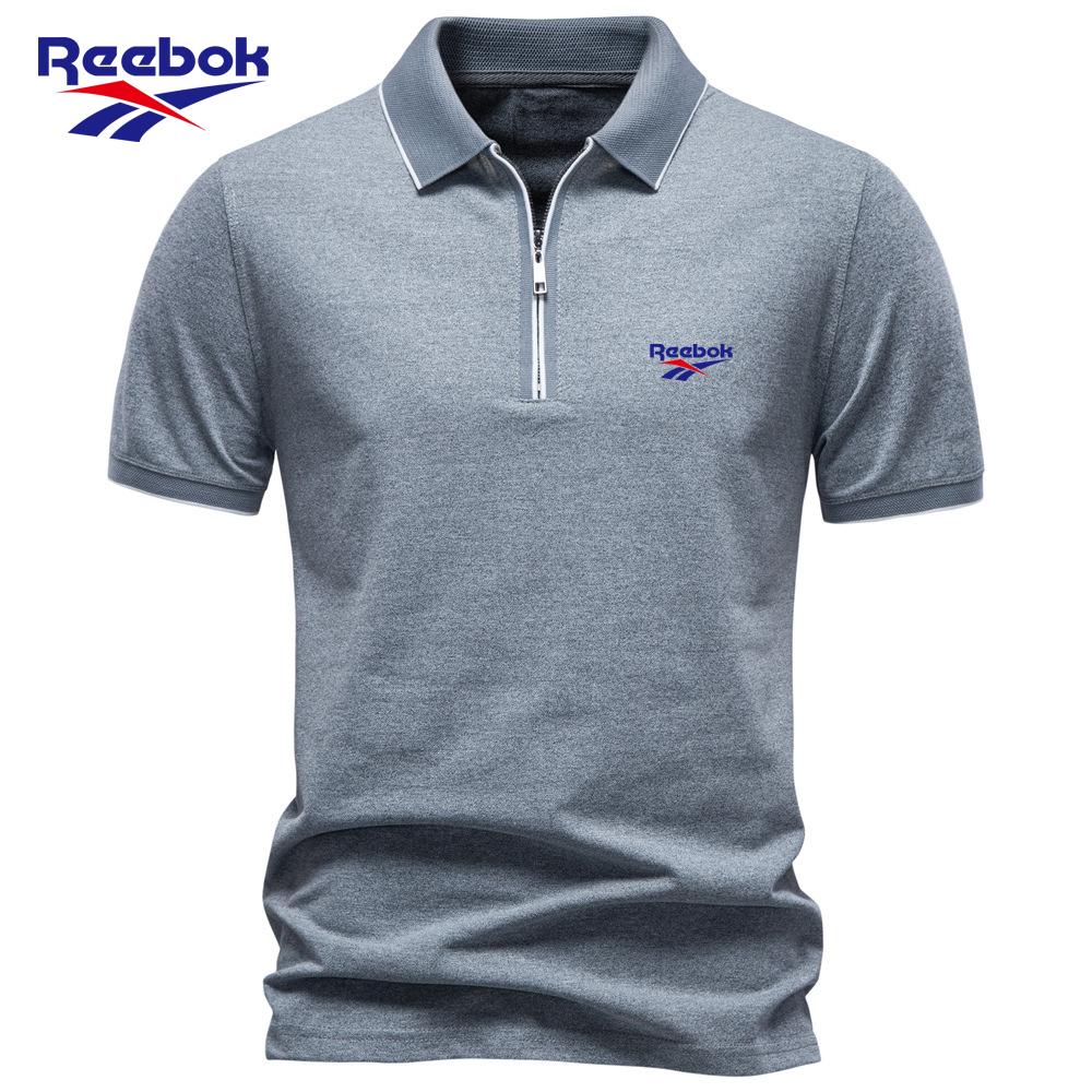 Reebok 2026 Spring/Summer New Women's Embroidery Collar Zipper Polo Shirt Business Casual Women's Short Sleeve Polo