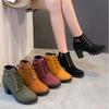 Women's Ankle Boots Free Shipping 2024 Autumn Fashion Elegant Faux Suede Elegant Concise Solid Colors Warm Casual Shoes Ladies