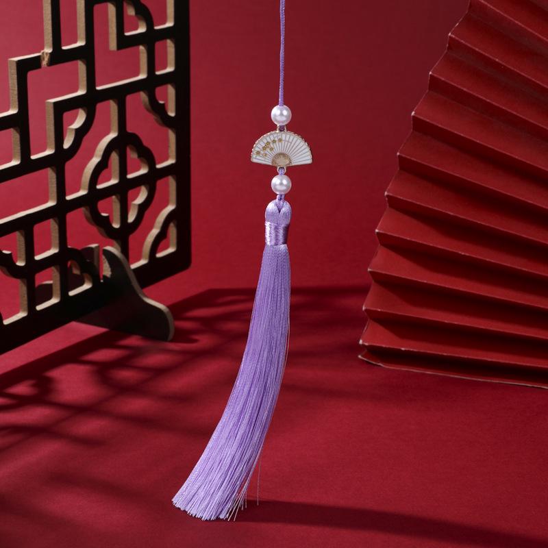 Pearl White Hanfu Style Tassel Pendant for Car or Bookmark
