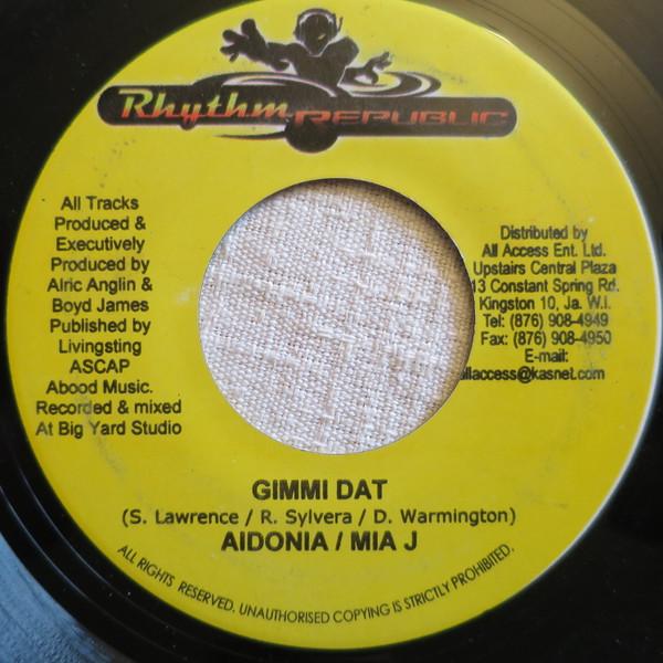 7-дюймовая пластинка IDONIA & MIA J / T.O.K. - Gimmi Dat / Gladiator НИ ОДИН Rhythm Republic Ямайка Регги, Ска и Даб Б/У