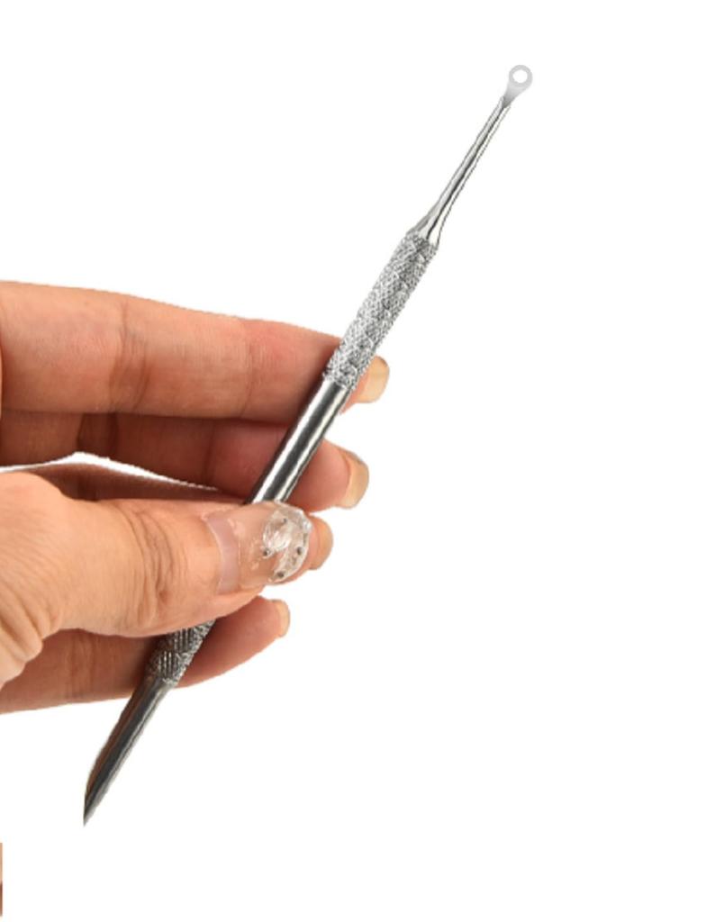 Профессиональный уход за ногтями Стальной пушер для кутикулы и нейл-арта, Двусторонний пушер, Материалы, QT-173 (Серебряный)