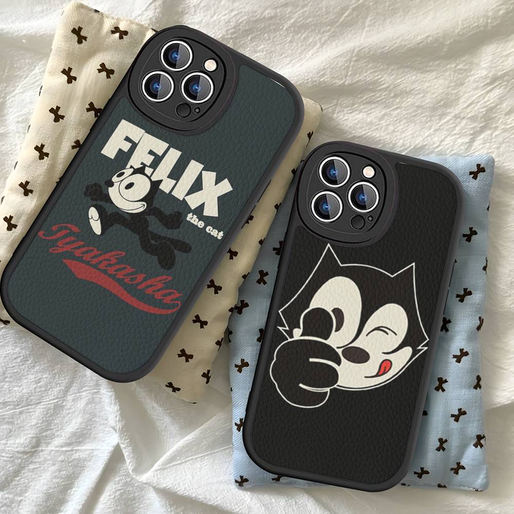 Аниме Мультфильм F-felix Милый Кот Чехол для Телефона Жесткая Кожа Для IPhone 16 15 14 13 12 Mini 11 14 Pro Max Xs X Xr 7 8 Plus Fundas