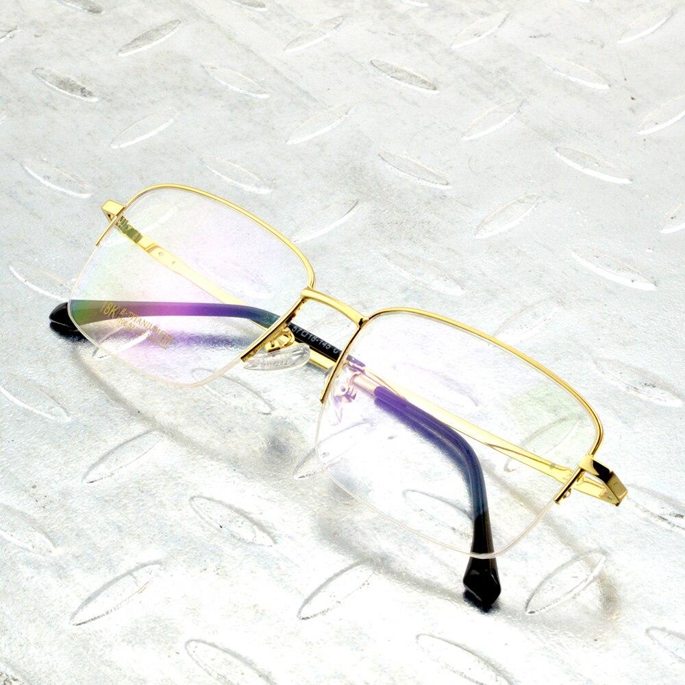 Золотой прямоугольник из титанового сплава, полуоправа, легкие, неаллергенные, мужские оптические очки, оправа для очков, оправа для очков