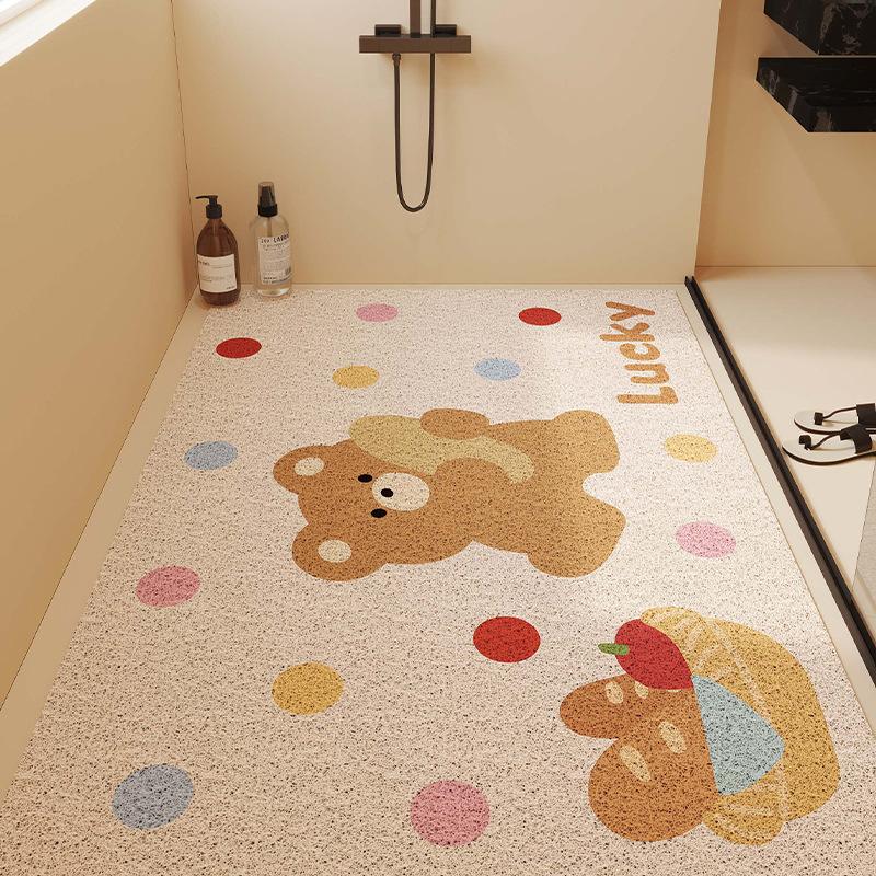 Коврик для душа и ванной комнаты Полное покрытие Полый Силиконовый Кольцевой Нескользящий Противоскользящий Коврик Дренаж Водонепроницаемый Легко чистить Для дома