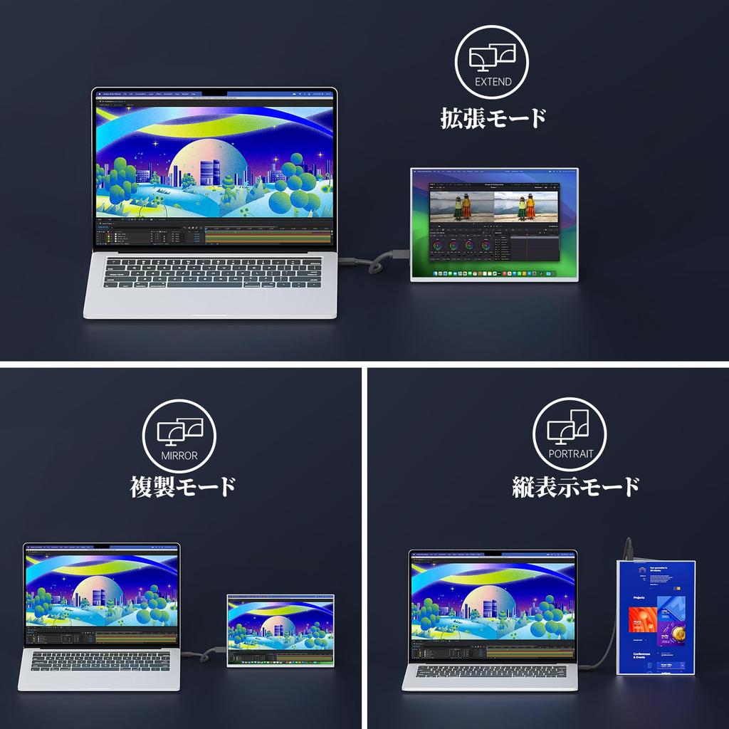 Exclusive VisionOwl Mobile Monitor Inch Ultra Light Weight 249g High Brightness 450nits sRGB Wide Color Gamut Automatic Image Ratio Adaptation