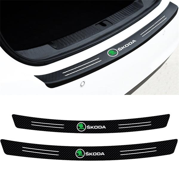 CGO1 Car Emblem Door Sill Protector Sticker Rear Trunk Film Accessories For Skoda Kodiaq Octavia Enyaq Kamiq Scala Rapid Superb MK2 3