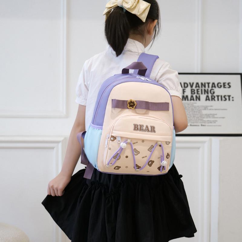 Легкий и универсальный детский рюкзак с милым мотивом медведя, идеально подходящий для школы, в нескольких цветах