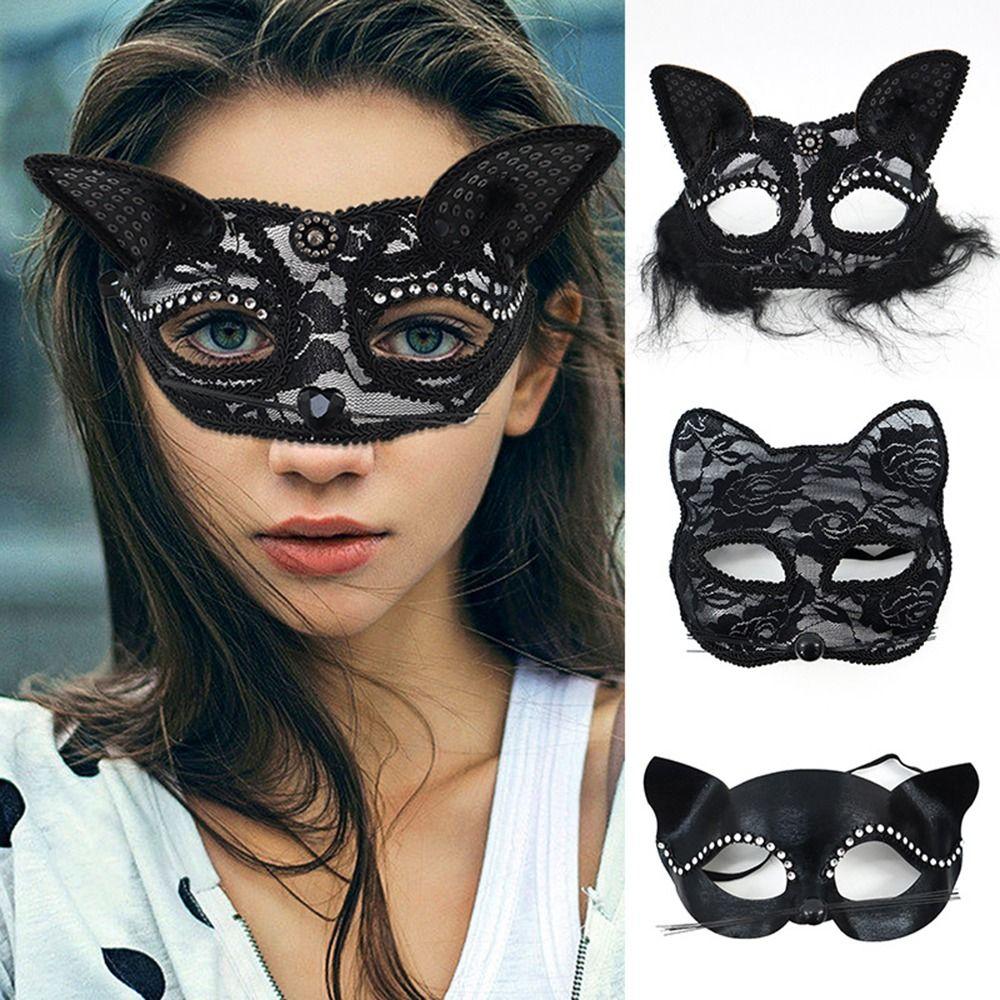 Halloween Supply Cosplay Prom Props Party Supplies Lace Masquerade Venice Mask Cat Face Masks
