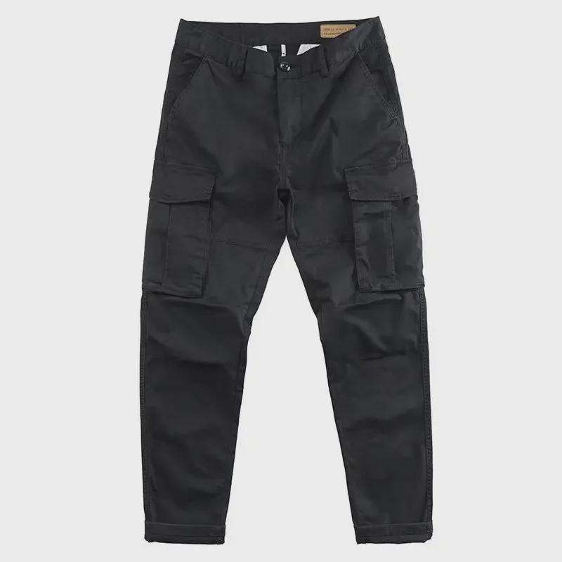 Men's Loose-Fit Solid Color Overalls: Spring/Autumn Korean Style, Semi-Elastic Waist, Outdoor Casual Pants