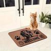 1 piece Dachshund printed "welcome" text floor mat, non-slip machine washable indoor and outdoor door mat