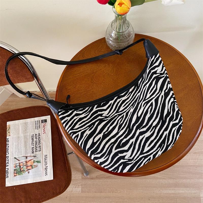 011 сумка-мессенджер с узором зебры женская сумка-пельмень новая модная студенческая большая вместительная универсальная холщовая сумка