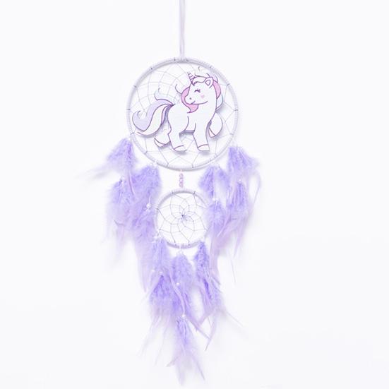 Dinosaur Dream Catcher Ornament Kids Faux LED Light Feather Dream Catcher Handmade Home Decor Birthday Gift