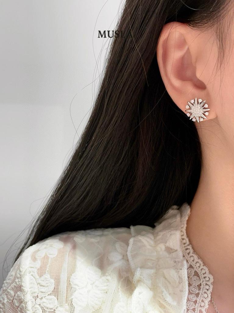 Musla Design Ювелирные изделия для женщин Модные серьги Серьги из стерлингового серебра 925 пробы Модные серьги-пусеты с цирконом