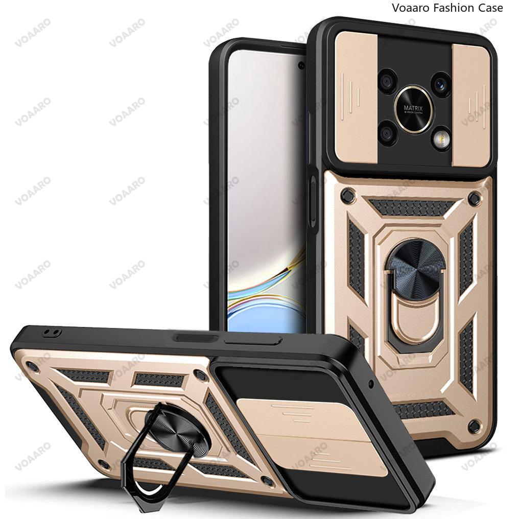 Slide Lens Protect Funda For Honor Y90 4G Case For Honor X9 X30 Y90 Y70 Plus Magic 4 Lite case Magnetic Ring Stand Holder Cover