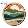 Minimalist Art for Hallway Forest Sunset Scenery 2D Wood Wall Hanging, Boho Wooden Sign, Elegant Interior Ornaments Nature Tree Decor Bedroom
