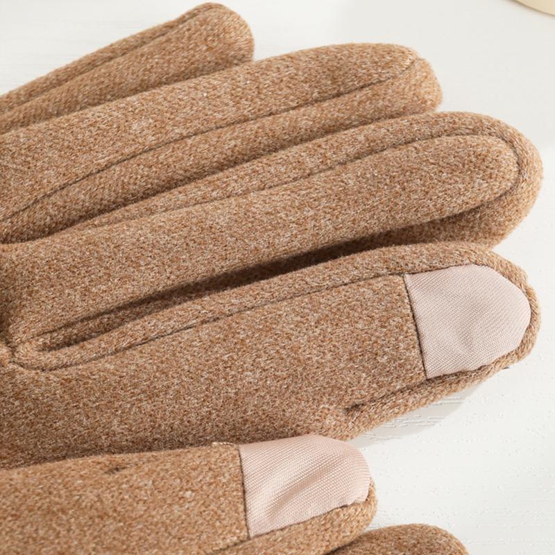 Женские перчатки с толстым бархатом для сенсорных экранов, зимние перчатки с двумя пальцами для занятий спортом на открытом воздухе, велоспорта, теплые и модные перчатки