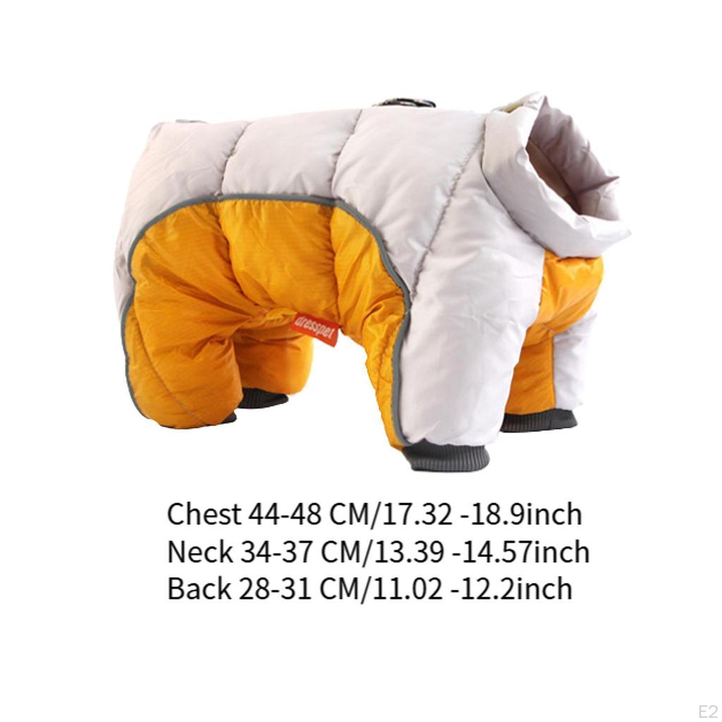 Dog Coat Zipper, Waterproof Windproof Thick Warm, Reflective Apparel, Warm Clothes for