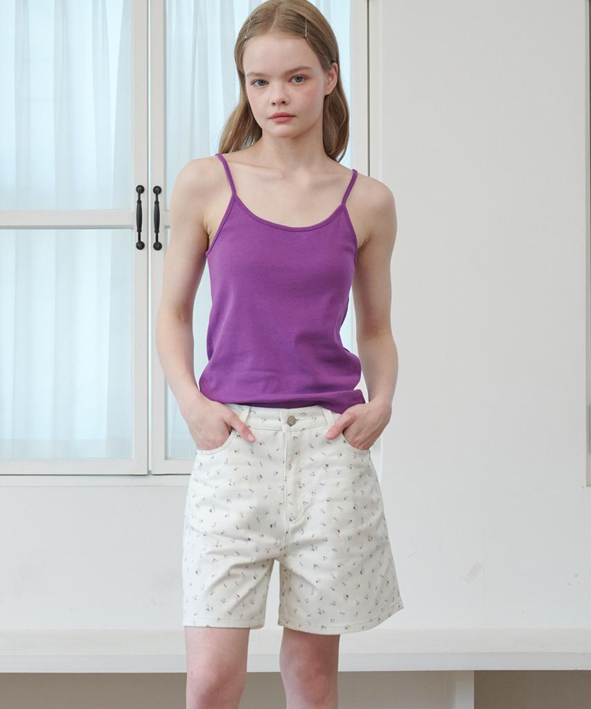 OPENING SUNSHINE Vintage Flower Denim Shorts Ivory