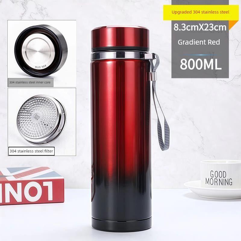 Japan's New Model Portable Outdoor Business Water Cup with Filter, Tea Brewing Cup, Stainless Steel Large-Capacity Thermos Cup